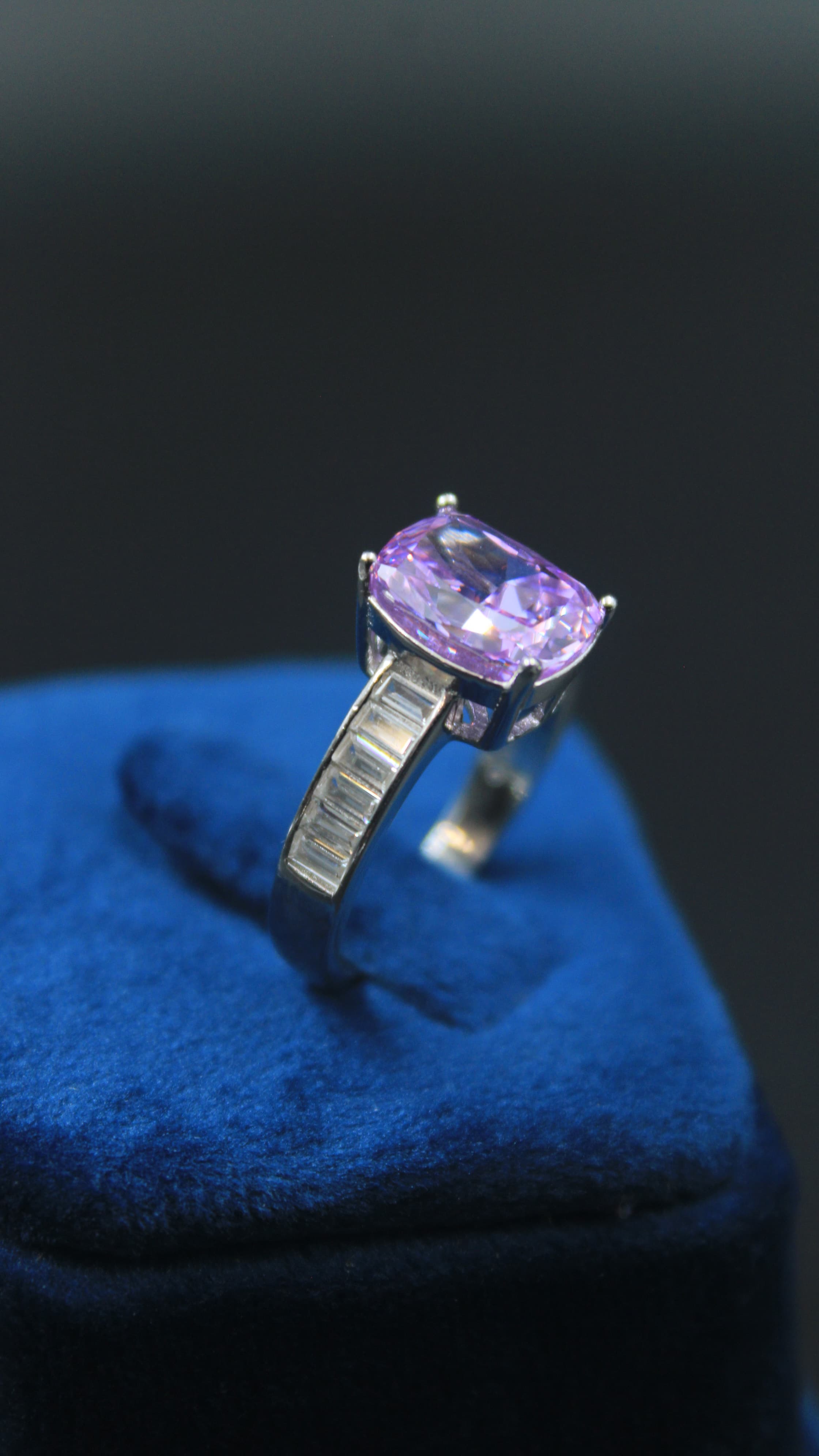 Purple emrald diamond ladies ring 2