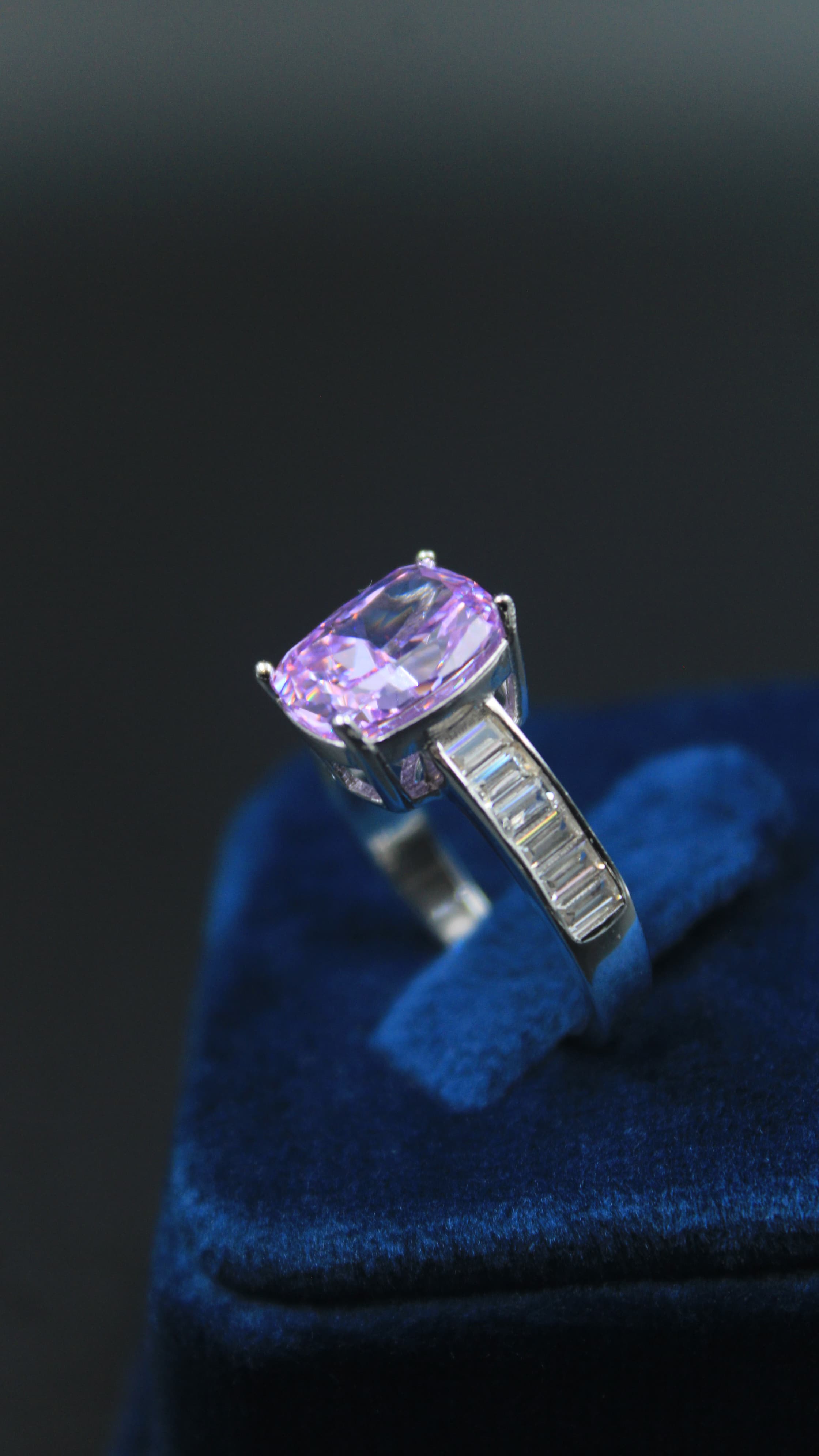 Purple emrald diamond ladies ring 3