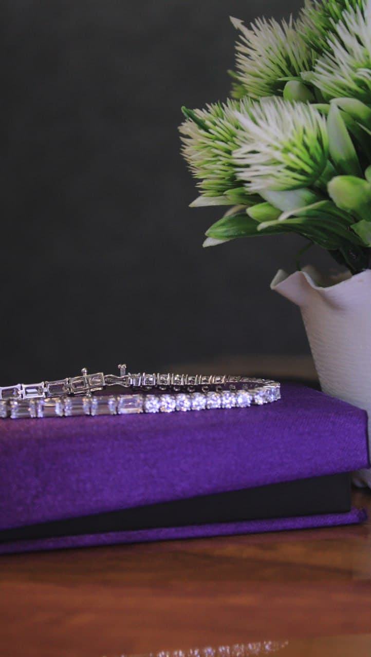 Silver Zirconia Tennis Bracelet | Dainty Crystal Bracelet for Women | Sparkly Gift for Her | Bridal Jewelry | Anniversary Gift Box 2